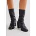 Free People Shoes | Free People Elle Block Heel Boots Black Slouch Leather Boots Size 41 | Color: Black | Size: 41