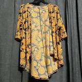 Lularoe Tops | Lularoe Lindsay/ 3/4 Sleeve Kimono. Medium | Color: Black/Blue/Green/Orange/Yellow | Size: M
