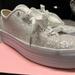 Kate Spade Shoes | Keds X Kate Spade White Glitter Triple Up - Wedding Sneakers Size 9.5 | Color: Silver/White | Size: 9.5