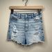 American Eagle Outfitters Shorts | American Eagle Outfitters Curvy Hi-Rise Shortie Demin Shorts Size 0 Distressed | Color: Blue | Size: 0