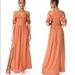 Anthropologie Dresses | Anthropologie Chloe Oliver Uptown Maxi Saffron Cold Shoulder Dress | Color: Orange | Size: Xs