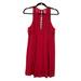 Free People Dresses | Free People Mini Dress Boho Crochet Overlay Sleeveless | Color: Red | Size: 6