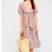 Free People Dresses | Free People Monday Linen Striped Button Midi Dress | Color: Cream/Purple | Size: S