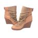 Michael Kors Shoes | Michael Kors Leather Suede Shearling Lace Up Wedge Boots 9.5 | Color: Cream/Tan | Size: 9.5