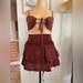 Anthropologie Skirts | (Nwt) Anthropologie Brown Gauze Mini Skirt Set | Color: Brown | Size: Xs