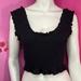 Anthropologie Tops | Anthropologie Ruched Crop Top Black Size Medium | Color: Black | Size: M