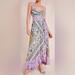 Anthropologie Dresses | Anthropologie | Maeve Sleeveless Amaline Cross Back Ruffled Maxi Dress | Color: Green/Purple | Size: M