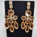 J. Crew Jewelry | J.Crew Goldtone Rhinestone & Peach Faceted Stone Statement Dangly Earrings | Color: Gold/Orange | Size: Os