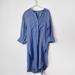 Free People Dresses | Free People Linen Gingham Button Down Tunic Dress Size Xs | Color: Blue/White | Size: Xs