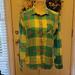 American Eagle Outfitters Tops | American Eagle Outfitters Aqua Pink White Checked Long Sleeve Shirt Small Euc | Color: Green/Pink | Size: S