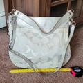 Coach Bags | Coach Purse Authentic Coach Purse Coach Silver/Off White Shoulder Bag Purse | Color: Silver/White | Size: Os