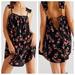 Free People Dresses | Free People Floral Ruffle Micro Tunic, Black Combo, Size Small | Color: Black/Red | Size: S