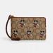 Coach Bags | Disney X Coach Corner Zip Wristlet Signature Jacquard With Mickey Mouse Nwt | Color: Tan | Size: Os