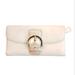 Coach Bags | Coach Soho Ivory Tri-Fold Wallet Smooth Leather With Gold Buckle Accent | Color: Cream/Gold | Size: Os