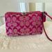 Coach Bags | Coach Turn Lock Pink Wristlet Euc | Color: Pink | Size: Os