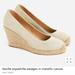 J. Crew Shoes | J. Crew Seville Espadrille Wedges In Metallic Canvas | Color: Cream/Gold | Size: 11