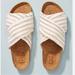 Anthropologie Shoes | Anthropologie Figue Suki Slide Sandals - Gold & White Stripe - New - Size 8 | Color: Gold/White | Size: 8