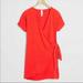 Anthropologie Dresses | Anthropologie Wrapped Mini Dress Tie Closure Short Sleeve V-Neck Size Xs Nwt | Color: Orange/Red | Size: Xs