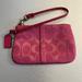 Coach Bags | Authentic - Coach Factory - Pink Signature Skinny Wristlet | Color: Pink | Size: Os