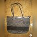 Coach Bags | Coach Signature Tote Handbag #H1120-F17574 Tripe Satin Sequins Medium Black | Color: Black | Size: Os