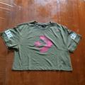 Converse Tops | Converse- Pink/Army Green, Mesh, Crop- Medium. | Color: Green/Pink | Size: M