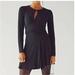 Free People Dresses | Free People Beach Womens Vance Black Wrap Mini Dress S Gathered Long Sleeve Knit | Color: Black | Size: S