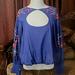 Free People Tops | Free People Top, Size Small, New Without Tags, Distressed Look, Cotton/Linen | Color: Blue/Purple | Size: S