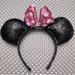 Disney Accessories | Fully Sequined Minnie Ears Headband Glitter Party Princess | Color: Black/Pink | Size: Os