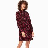 Kate Spade Dresses | Kate Spade | Xxs | Silk Floral Poppy Print Belted Mini Shirtdress | Retail $398! | Color: Black/Red | Size: Xxs