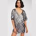 Free People Dresses | Free People Sequin T-Shirt Gray Mini Dress New Xxs | Color: Gray/Silver | Size: Xxs