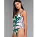 Adidas Swim | Adidas Originals Women's M Farm Bodysuit Dh3070 Tropical Palm Leaf Print Floral | Color: Green/Pink | Size: M