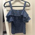 J. Crew Tops | J. Crew Clip Dot Top | Color: Blue | Size: 00