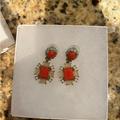 J. Crew Jewelry | J Crew Post Jeweled Earrings - Perfect Condition | Color: Cream/Orange | Size: Os