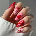 Urban Outfitters Accessories | 24pcs Flower, Cherry, Heart, Smiley Face Press On Nails | Color: Cream/Red | Size: Os