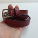 Coach Accessories | Coach Womens Adjustable Cowhide Belt Size L Dark Red Brass Buckle Skinny Solid | Color: Red | Size: L