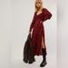 Free People Dresses | Free People Burgundy Combo Jaymes Floral Midi Dress Nwt | Color: Black/Red | Size: Various