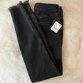 Free People Jeans | Free People Raw High-Rise Jegging In Washed Black Stretch Denim Jeans Size 26 | Color: Black | Size: 26