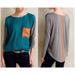 Anthropologie Tops | Anthropologie Dolan Color Block Shirt Long Sleeve Sz M | Color: Blue/Orange | Size: M