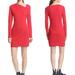 Kate Spade Dresses | Kate Spade S Saturday Slant Neck Dress Red Small Long Sleeve Sheath Nwt | Color: Red | Size: S