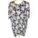 Lularoe Tops | Lularoe Retired Irma Women's Xs Blue With White Flowers Mid-Length Sleeves Nwt | Color: Gray/White | Size: Xs