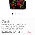 Coach Bags | Coach Rose Backpack Brand New Never Used Comes With Tags. And Authentication. | Color: Black/Red | Size: Os