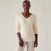 Athleta Sweaters | Athleta Hanover Refined V-Neck Sweater | Color: Cream | Size: S