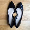 Nine West Shoes | Black Patent Leather Nine West Point Toe Flats, Size 8 | Color: Black | Size: 8