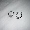 Disney Jewelry | Disney Mickey Mouse Hoop Earrings (1 Cm, Black, Cubic Zirconia) | Color: Black | Size: Os