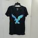 American Eagle Outfitters Tops | American Eagle V-Neck Tee- S | Color: Black/Blue | Size: S