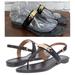 Coach Shoes | Coach “Catherine” Patent Leather Flip Flop Sandal 6.5b Black/Gold *Vgcaltered* | Color: Black/Gold | Size: 6.5