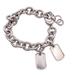 Gucci Jewelry | Gucci Sterling Silver 925 Rolo Chain Bracelet With Two Dog Tags | Color: Silver | Size: Os