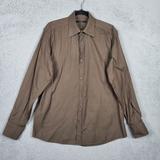 Gucci Shirts | Gucci Button Up Brown Long Sleeve Shirt Men's Size 41/16 | Color: Brown | Size: 16