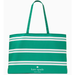 Kate Spade Bags | Kate Spade Green Canvas Tote White Stripes Dot 25 X 15 Fs | Color: Green/White | Size: Os