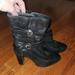 Coach Shoes | Coach Black Alexandra Midcalf Boots | Color: Black/Silver | Size: 8